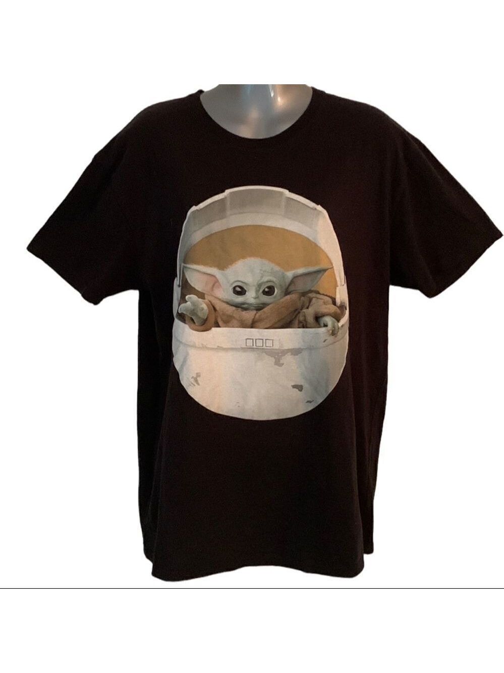 Star Wars Grogu Baby Yoda Tee Shirt  Mandalorian in Black by Top Apparel LARGE